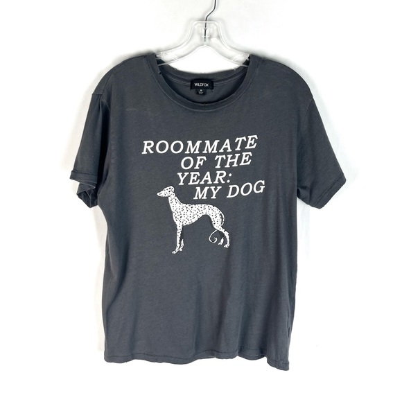 Wildfox Gray Roommate Of The Year: My Dog Dalmatian Short Sleeve Graphic Tee M - Picture 1 of 4